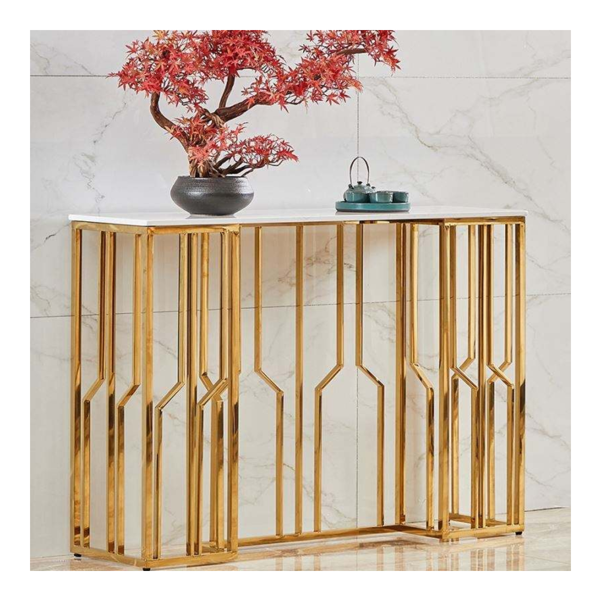Pavilion Grid Console Side Table